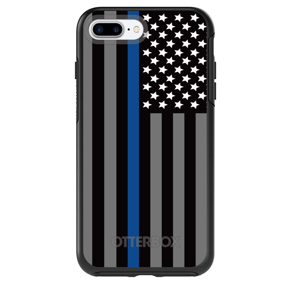 Thin Blue Line US Flag Law Enforcement OtterBox Symmetry Case for iPhone & Galaxy, view 2