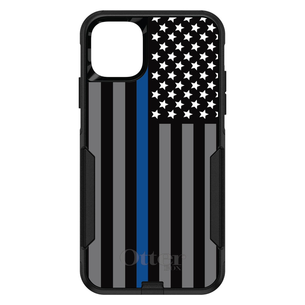 Thin Blue Line US Flag Law Enforcement OtterBox Commuter Case for iPhone & Galaxy, view 2