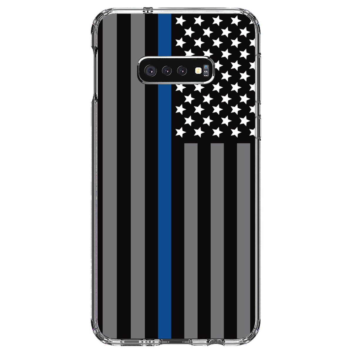 Thin Blue Line US Flag Law Enforcement Clear Shockproof iPhone Case, view 18