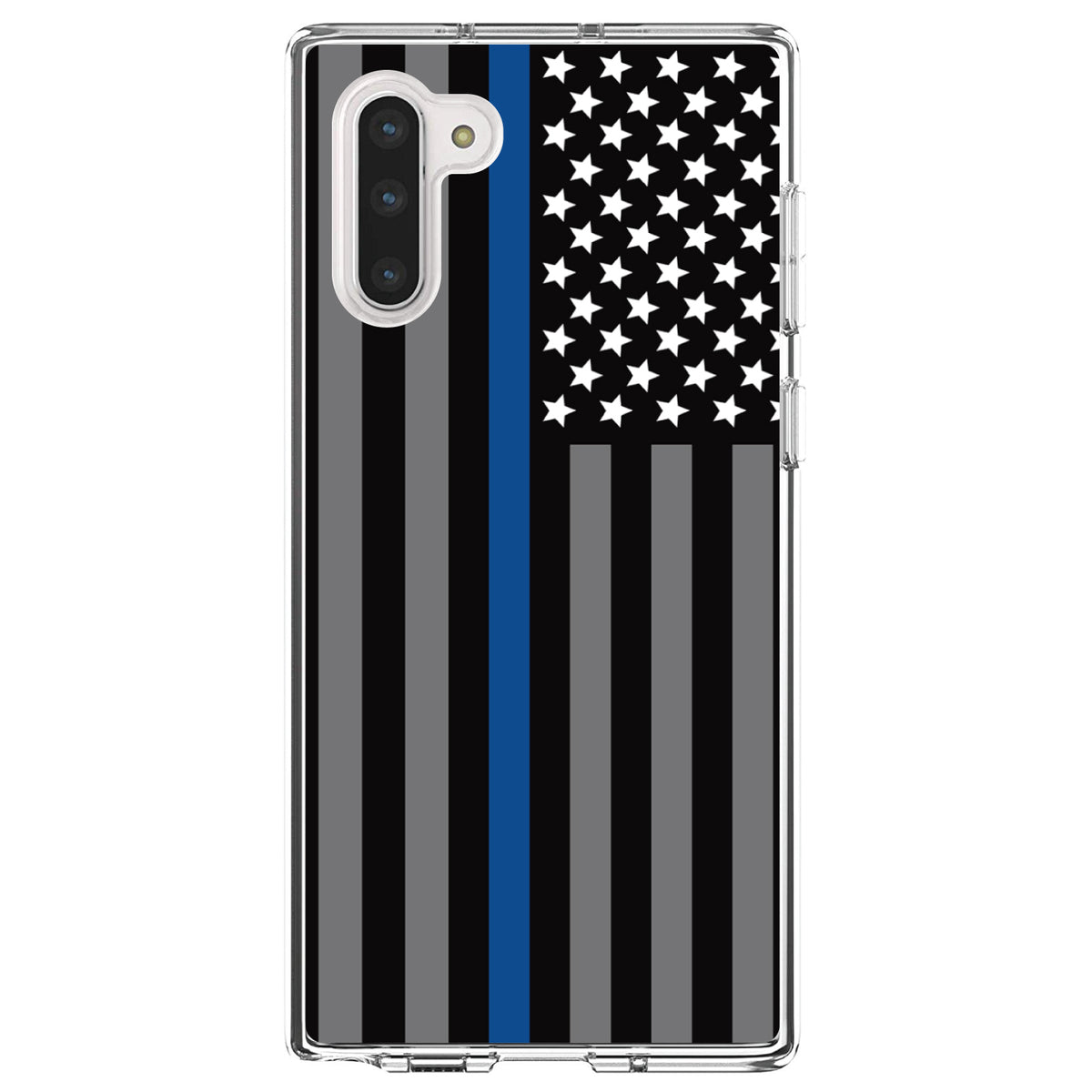 Thin Blue Line US Flag Law Enforcement Clear Shockproof iPhone Case, view 9