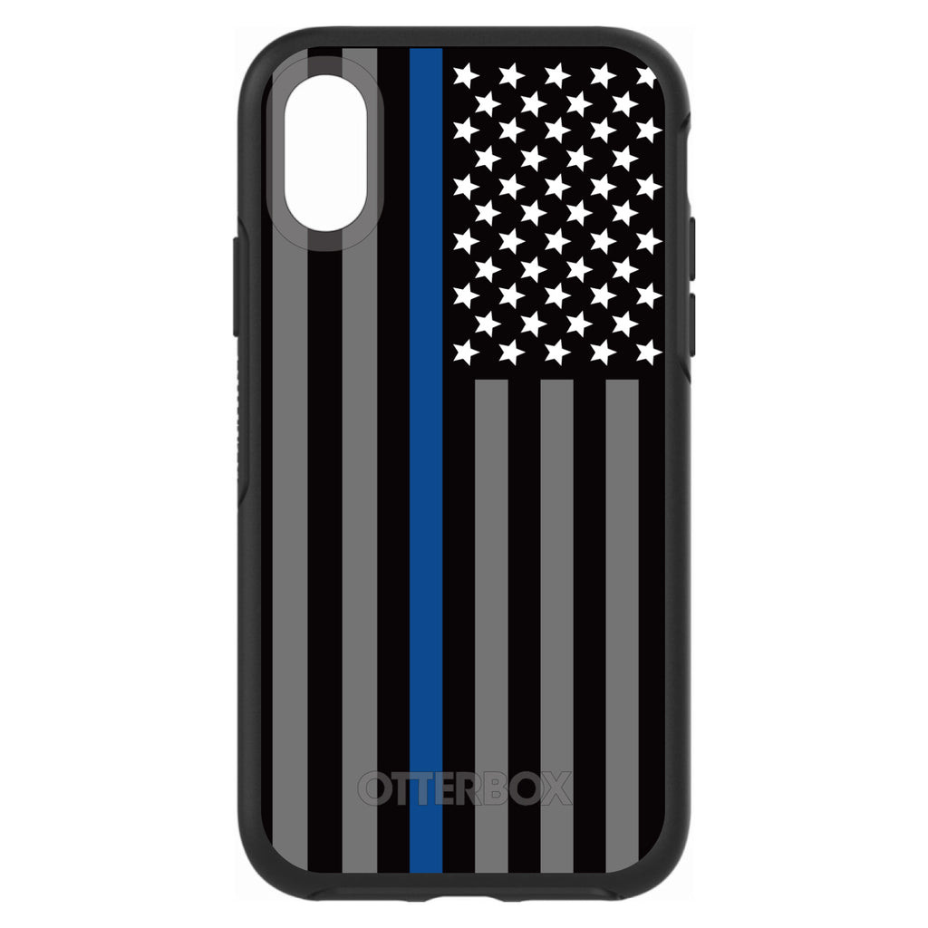 Thin Blue Line US Flag Law Enforcement OtterBox Symmetry Case for iPhone & Galaxy, view 4