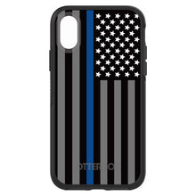 DistinctInk™ OtterBox Symmetry Series Case for Apple iPhone / Samsung Galaxy / Google Pixel - Thin Blue Line US Flag Law Enforcement