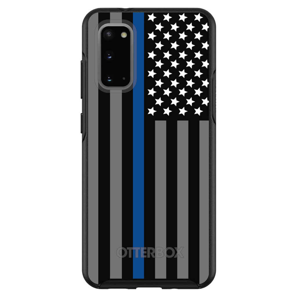 Thin Blue Line US Flag Law Enforcement OtterBox Symmetry Case for iPhone & Galaxy, view 5