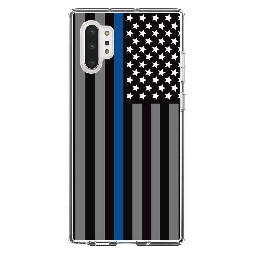 Thin Blue Line US Flag Law Enforcement Clear Shockproof iPhone Case, view 10