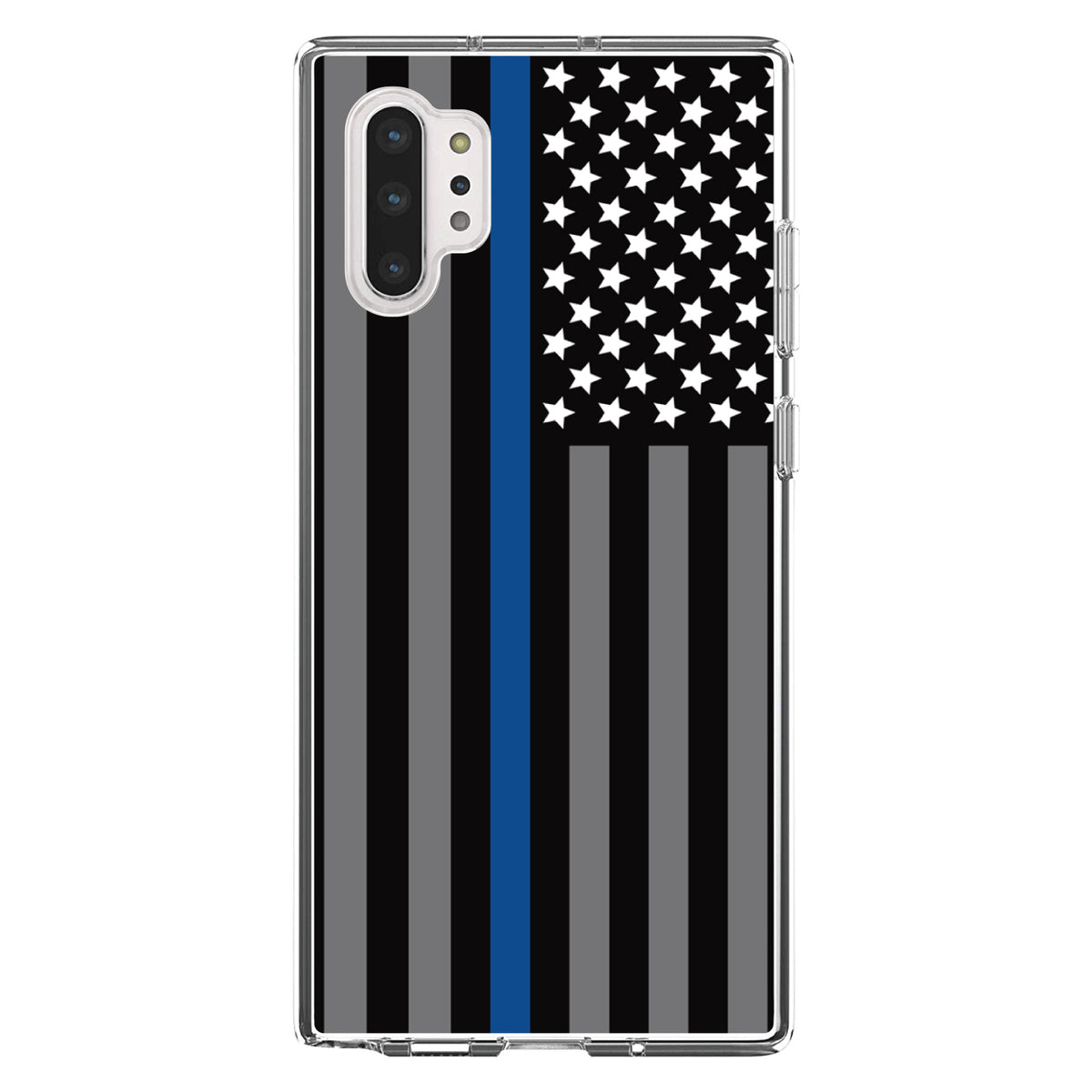 Thin Blue Line US Flag Law Enforcement Clear Shockproof iPhone Case, view 10