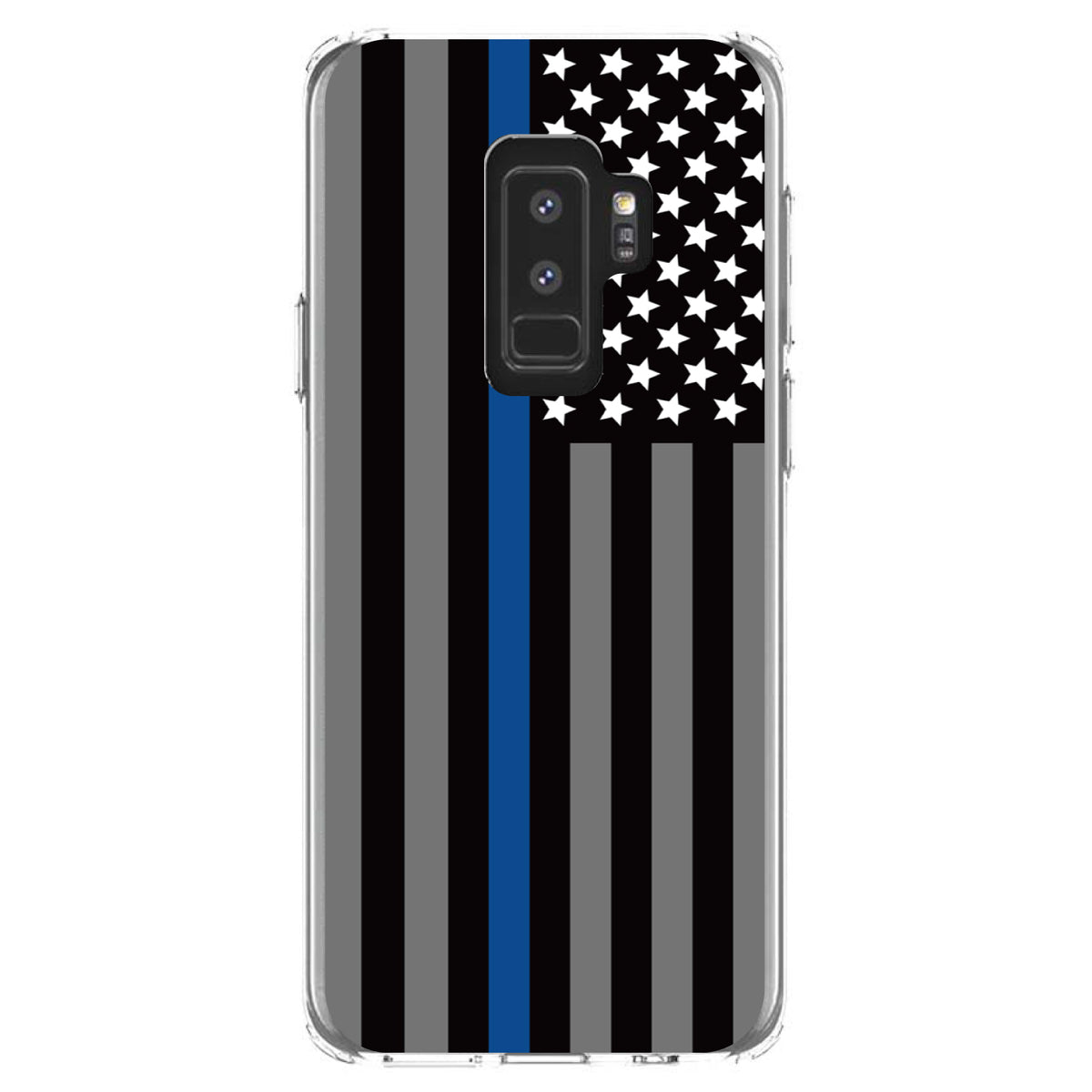 Thin Blue Line US Flag Law Enforcement Clear Shockproof iPhone Case, view 20