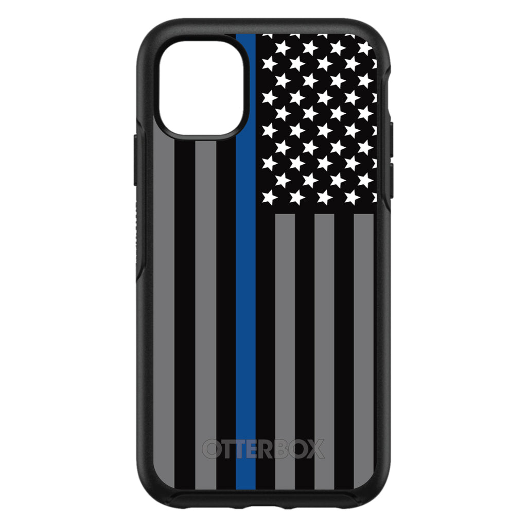 Thin Blue Line US Flag Law Enforcement OtterBox Symmetry Case for iPhone & Galaxy