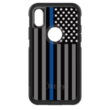 DistinctInk™ OtterBox Commuter Series Case for Apple iPhone or Samsung Galaxy - Thin Blue Line US Flag Law Enforcement