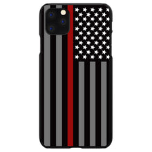 DistinctInk® Hard Plastic Snap-On Case for Apple iPhone or Samsung Galaxy - Thin Red Line US Flag Fire Rescue