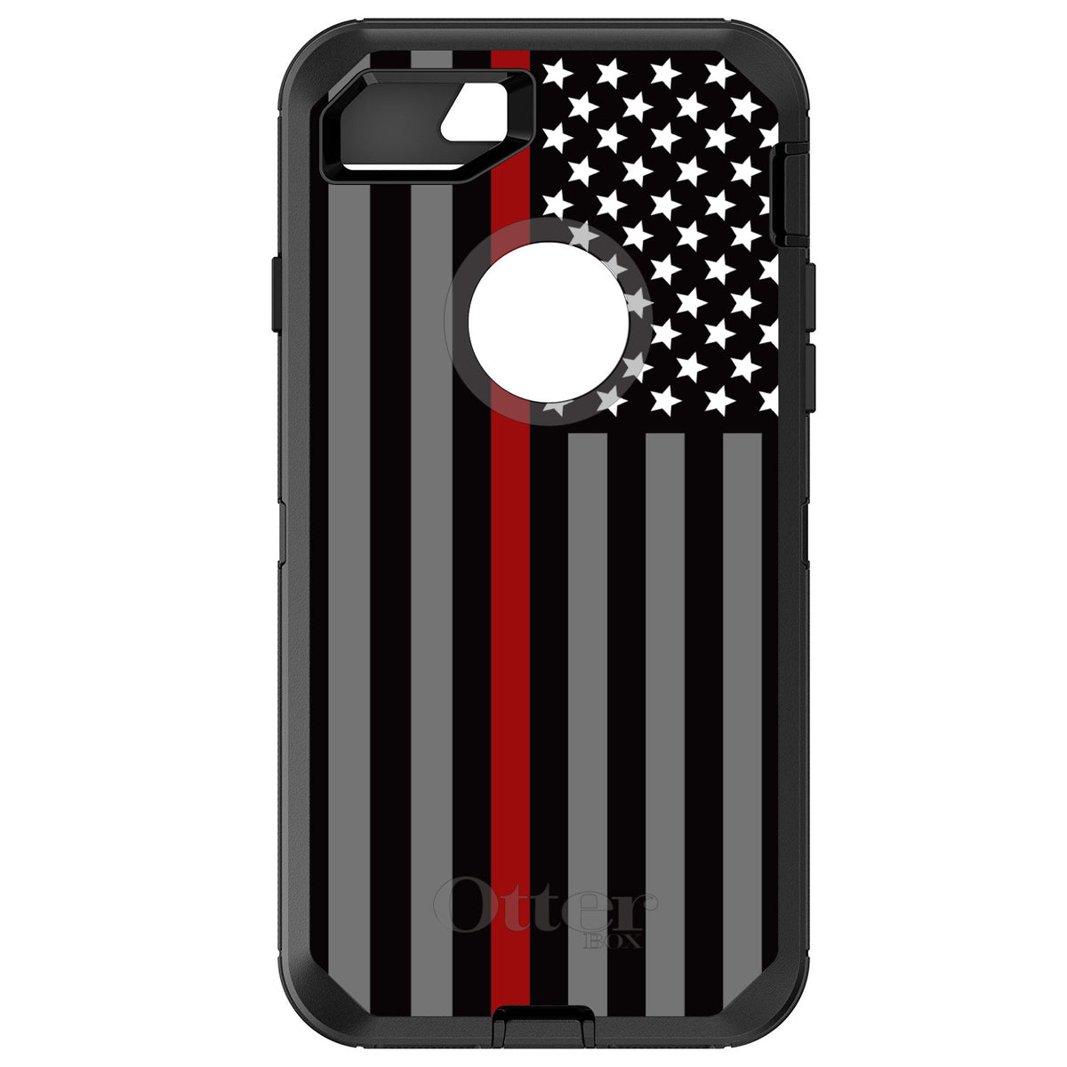 Thin Red Line US Flag Fire Rescue OtterBox Defender Case for iPhone & Galaxy