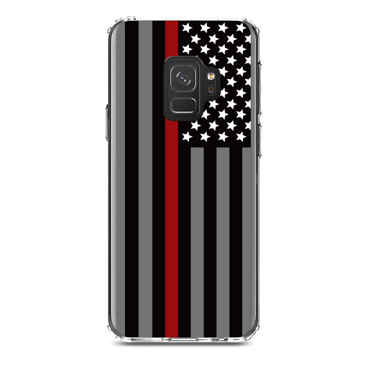 Thin Red Line US Flag Fire Rescue Clear Shockproof iPhone Case, view 19