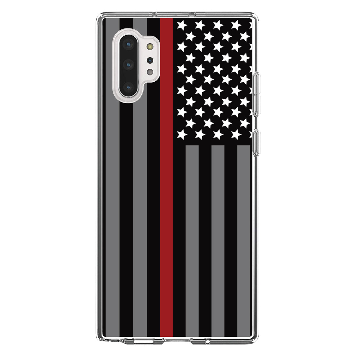 Thin Red Line US Flag Fire Rescue Clear Shockproof iPhone Case, view 10