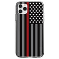 Thin Red Line US Flag Fire Rescue Clear Shockproof iPhone Case