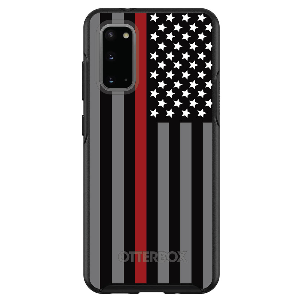Thin Red Line US Flag Fire Rescue OtterBox Symmetry Case for iPhone & Galaxy, view 5
