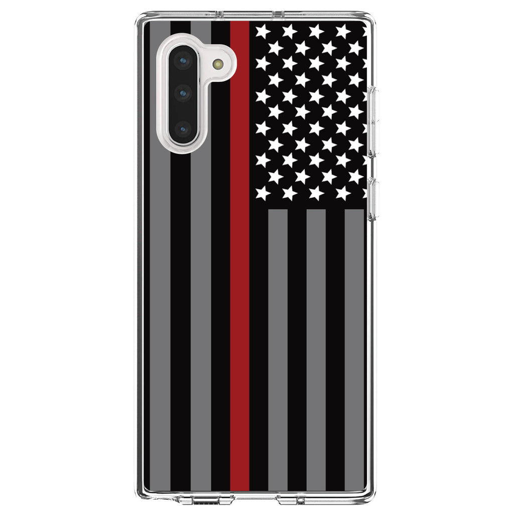 Thin Red Line US Flag Fire Rescue Clear Shockproof iPhone Case, view 9
