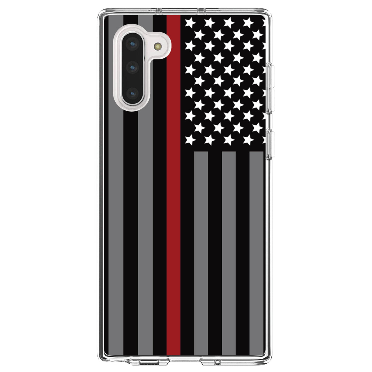 Thin Red Line US Flag Fire Rescue Clear Shockproof iPhone Case, view 9