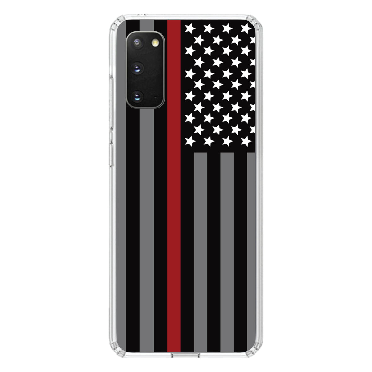 Thin Red Line US Flag Fire Rescue Clear Shockproof iPhone Case, view 15