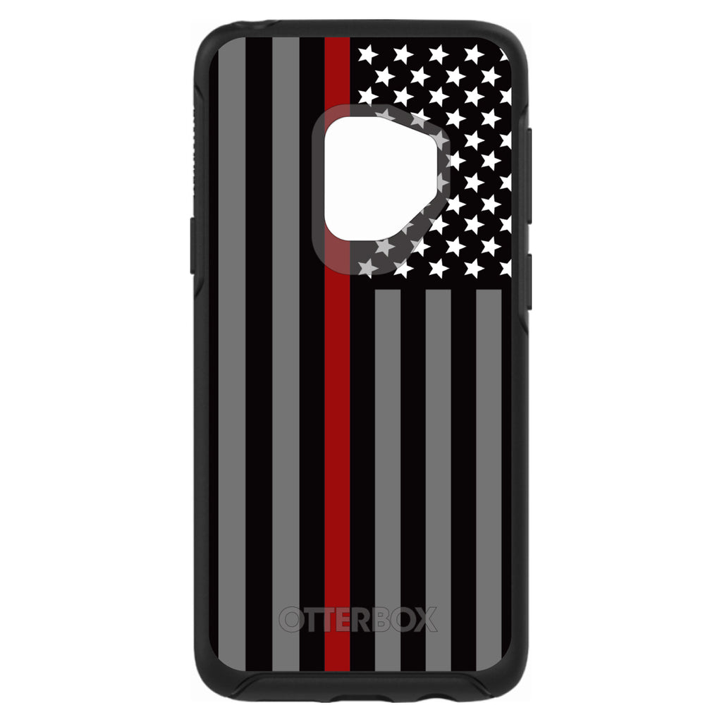 Thin Red Line US Flag Fire Rescue OtterBox Symmetry Case for iPhone & Galaxy, view 8