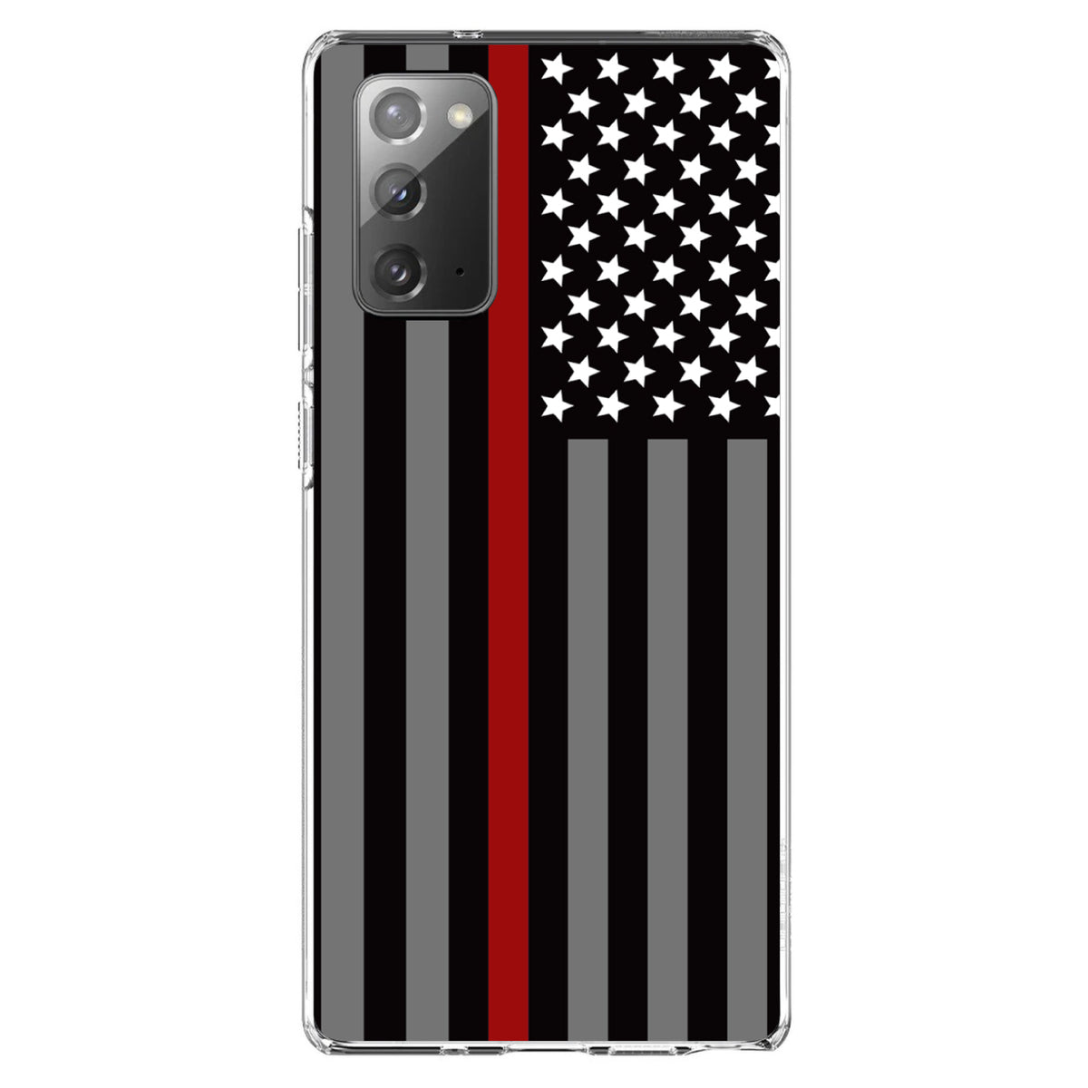 Thin Red Line US Flag Fire Rescue Clear Shockproof iPhone Case, view 7