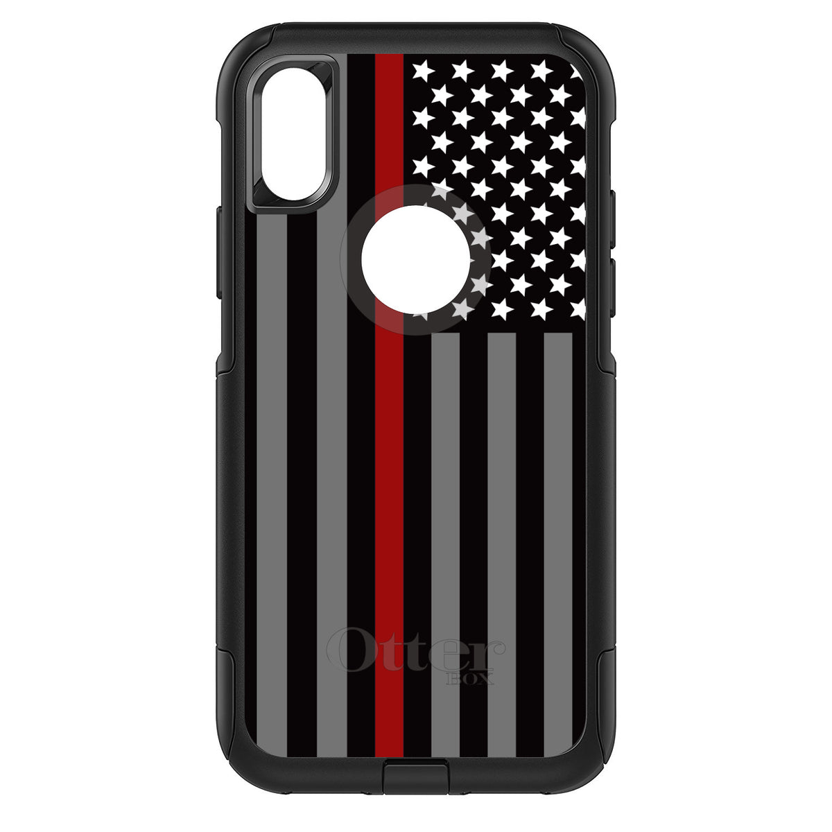 Thin Red Line US Flag Fire Rescue OtterBox Commuter Case for iPhone & Galaxy, view 3