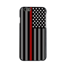 DistinctInk® Hard Plastic Snap-On Case for Apple iPhone or Samsung Galaxy - Thin Red Line US Flag Fire Rescue