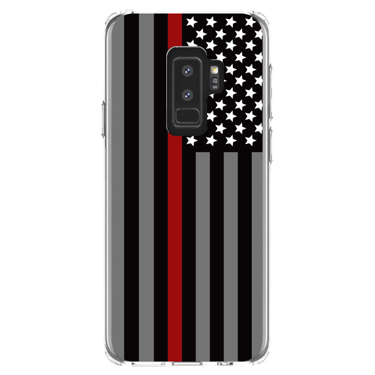 Thin Red Line US Flag Fire Rescue Clear Shockproof iPhone Case, view 20