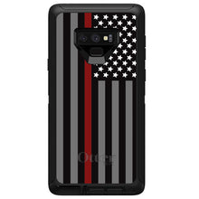 DistinctInk™ OtterBox Defender Series Case for Apple iPhone / Samsung Galaxy / Google Pixel - Thin Red Line US Flag Fire Rescue
