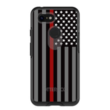 DistinctInk™ OtterBox Symmetry Series Case for Apple iPhone / Samsung Galaxy / Google Pixel - Thin Red Line US Flag Fire Rescue