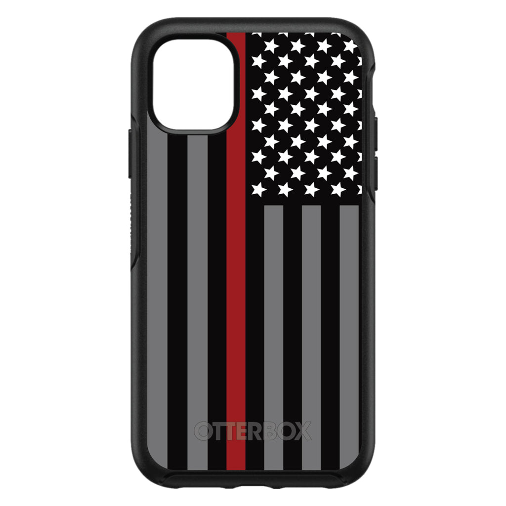 Thin Red Line US Flag Fire Rescue OtterBox Symmetry Case for iPhone & Galaxy
