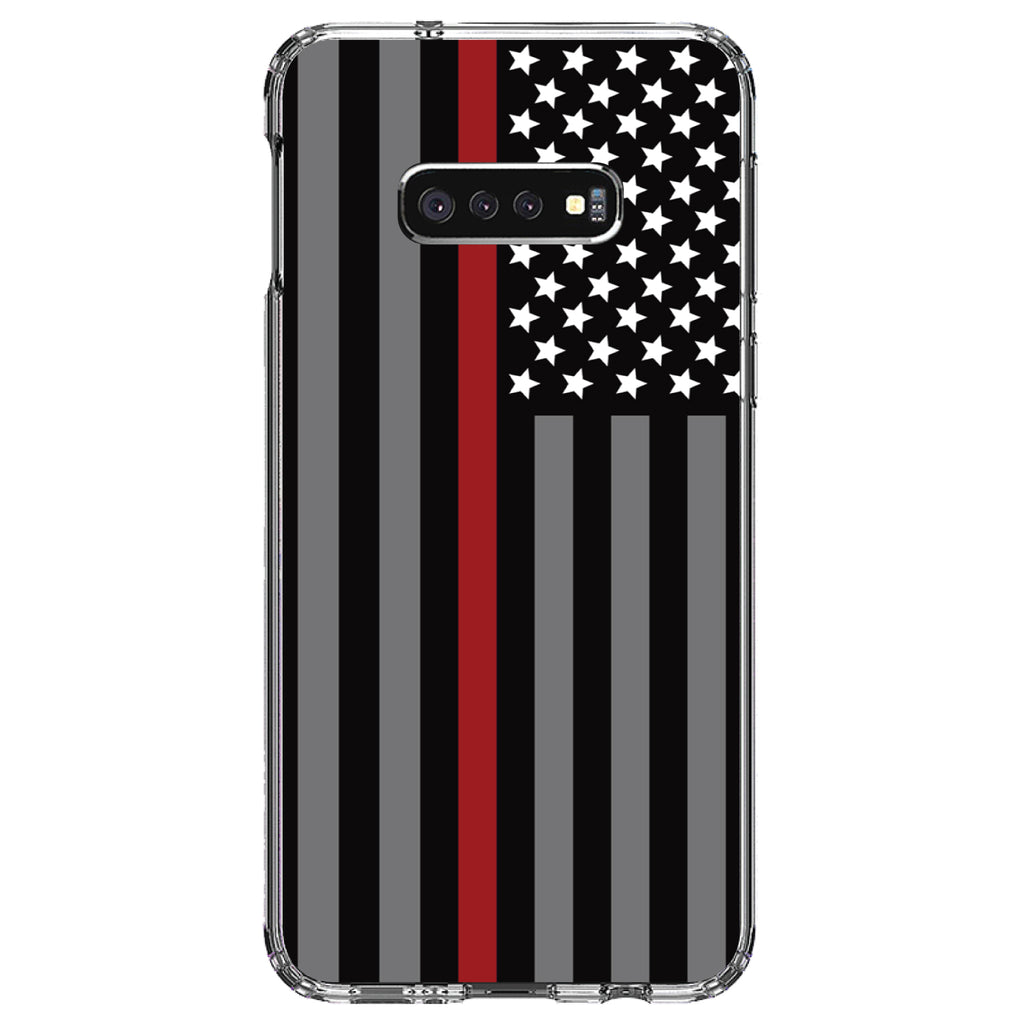 Thin Red Line US Flag Fire Rescue Clear Shockproof iPhone Case, view 18