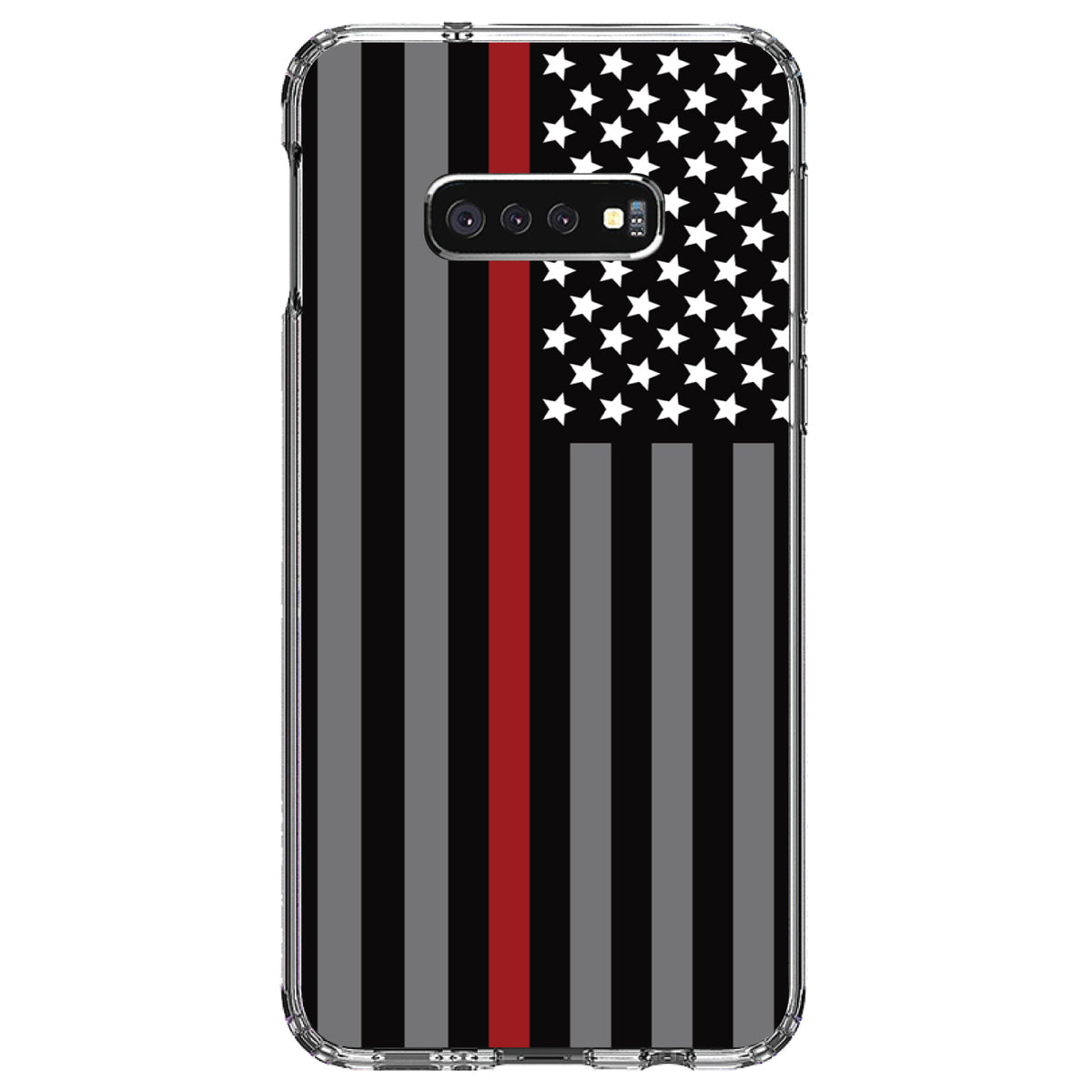 Thin Red Line US Flag Fire Rescue Clear Shockproof iPhone Case, view 18