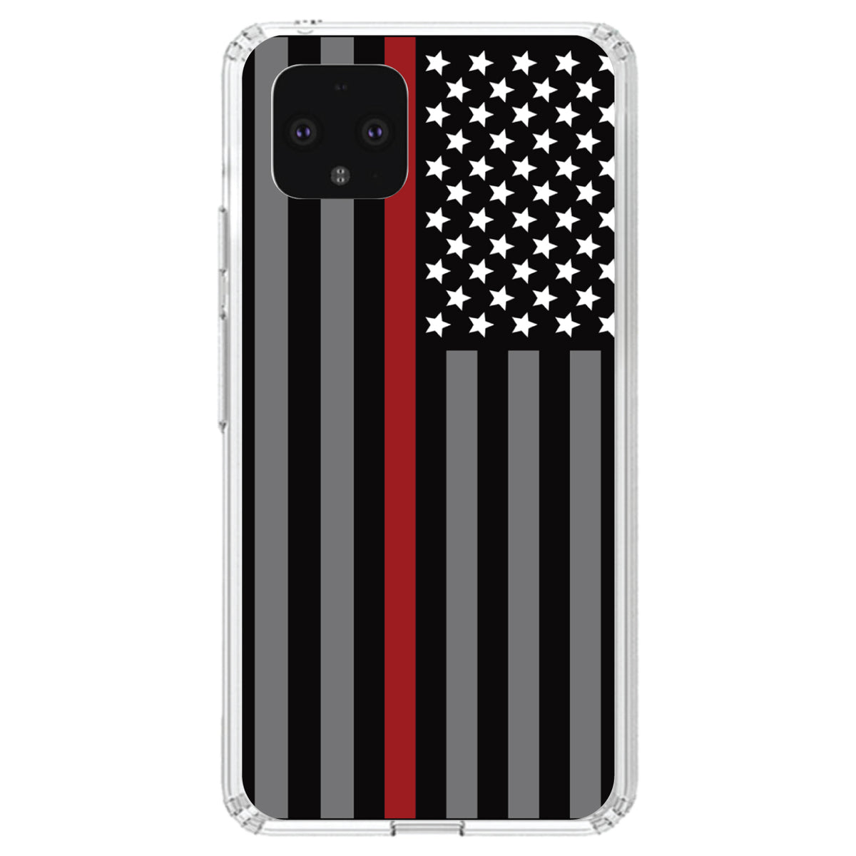 Thin Red Line US Flag Fire Rescue Clear Shockproof iPhone Case, view 24