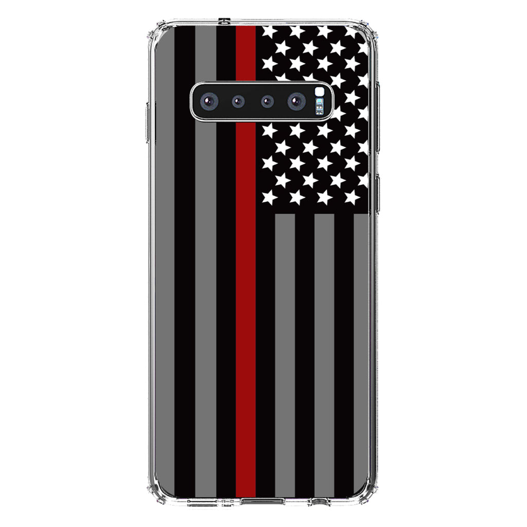 Thin Red Line US Flag Fire Rescue Clear Shockproof iPhone Case, view 17