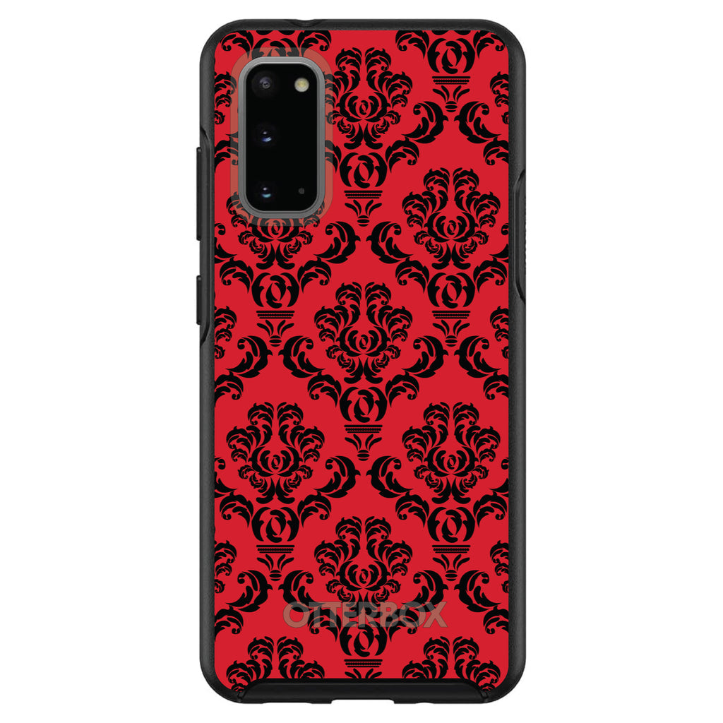 Red Black Damask Pattern OtterBox Symmetry Case for iPhone & Galaxy, view 5