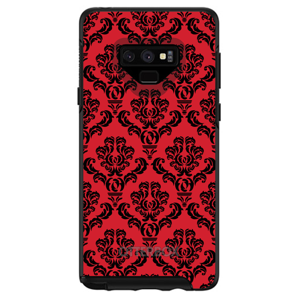 Red Black Damask Pattern OtterBox Symmetry Case for iPhone & Galaxy, view 13