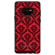 DistinctInk™ OtterBox Symmetry Series Case for Apple iPhone / Samsung Galaxy / Google Pixel - Red Black Damask Pattern