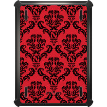 DistinctInk™ OtterBox Defender Series Case for Apple iPad / iPad Pro / iPad Air / iPad Mini - Red Black Damask Pattern