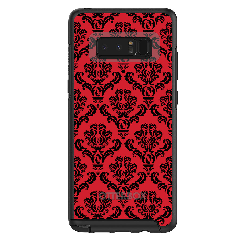 Red Black Damask Pattern OtterBox Symmetry Case for iPhone & Galaxy, view 14