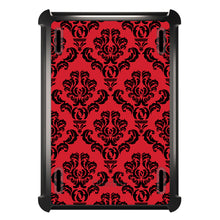 DistinctInk™ OtterBox Defender Series Case for Apple iPad / iPad Pro / iPad Air / iPad Mini - Red Black Damask Pattern