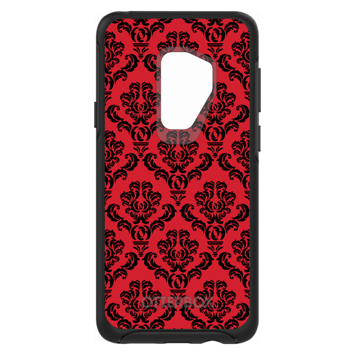 Red Black Damask Pattern OtterBox Symmetry Case for iPhone & Galaxy, view 9
