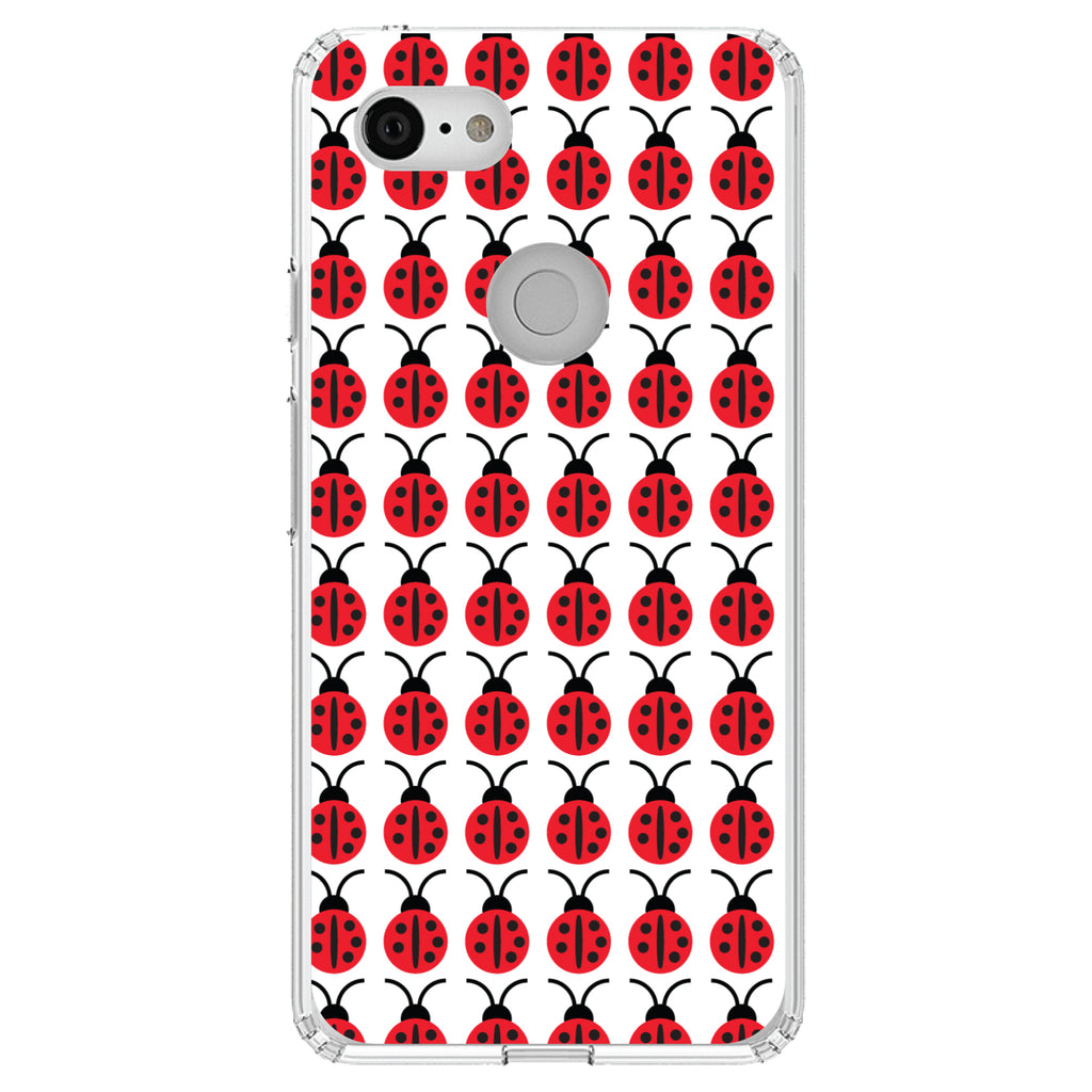 Red White Black Lady Bugs Clear Shockproof iPhone Case, view 21
