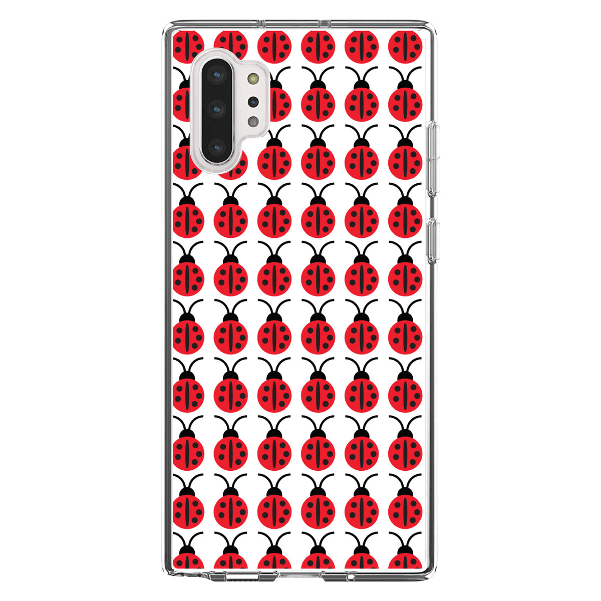 Red White Black Lady Bugs Clear Shockproof iPhone Case, view 10