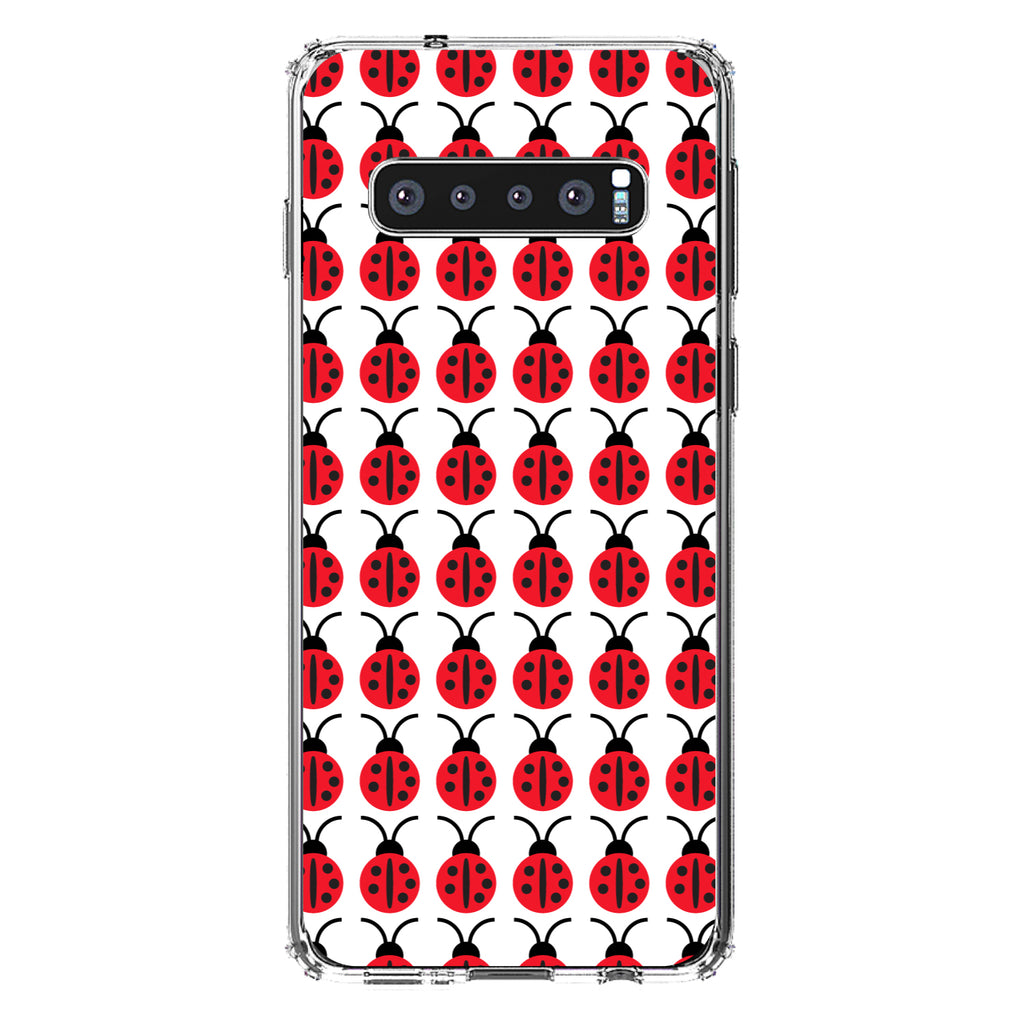 Red White Black Lady Bugs Clear Shockproof iPhone Case, view 16