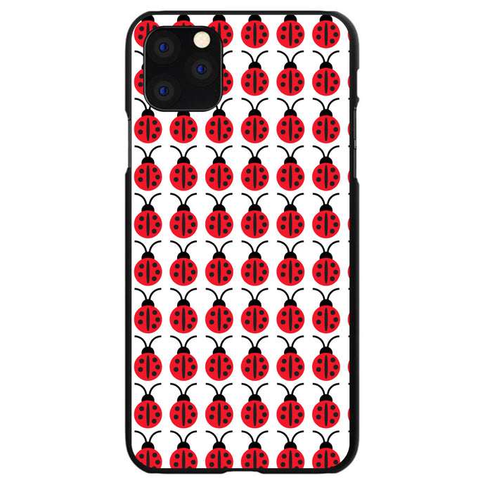 DistinctInk® Hard Plastic Snap-On Case for Apple iPhone or Samsung Galaxy - Red White Black Lady Bugs