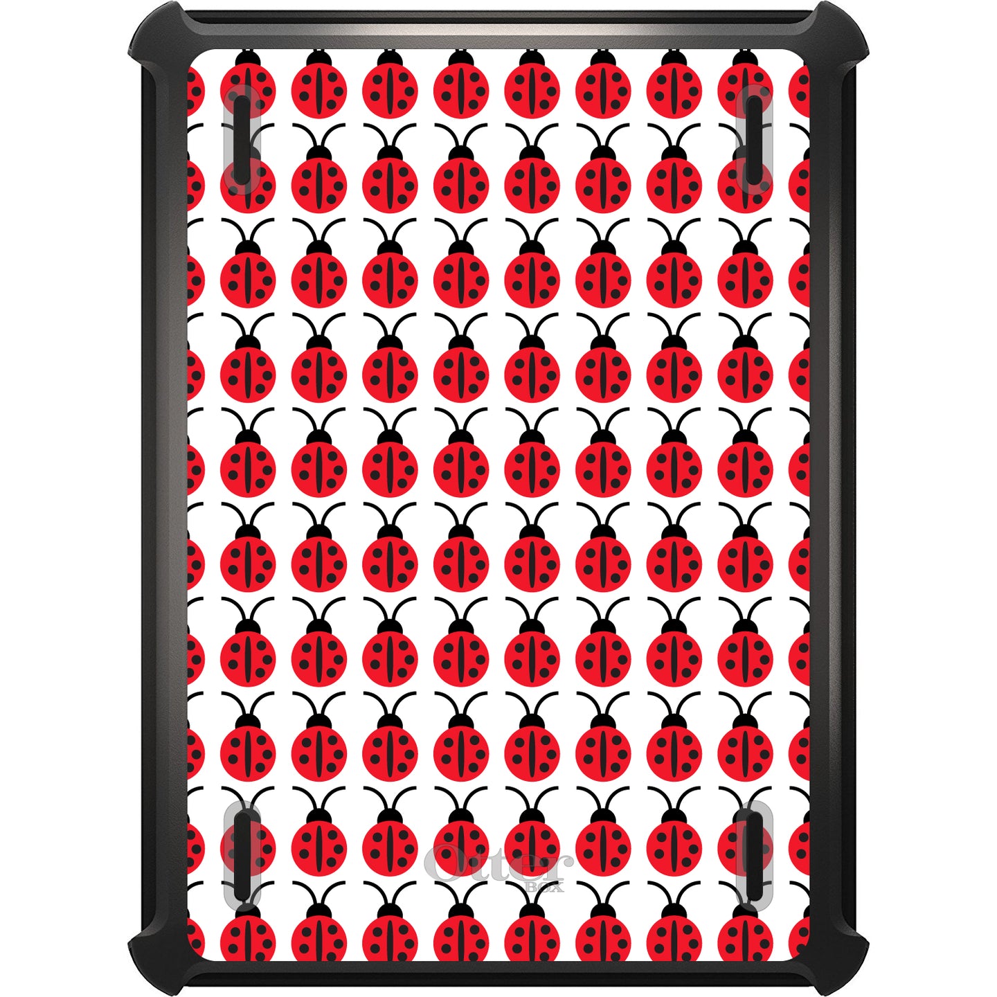DistinctInk™ OtterBox Defender Series Case for Apple iPad / iPad Pro / iPad Air / iPad Mini - Red White Black Lady Bugs
