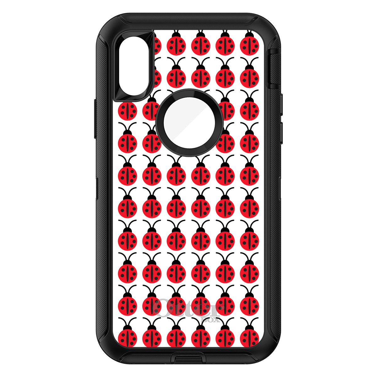 Red White Black Lady Bugs OtterBox Defender Case for iPhone & Galaxy, view 3