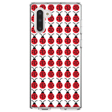 DistinctInk® Clear Shockproof Hybrid Case for Apple iPhone / Samsung Galaxy / Google Pixel - Red White Black Lady Bugs
