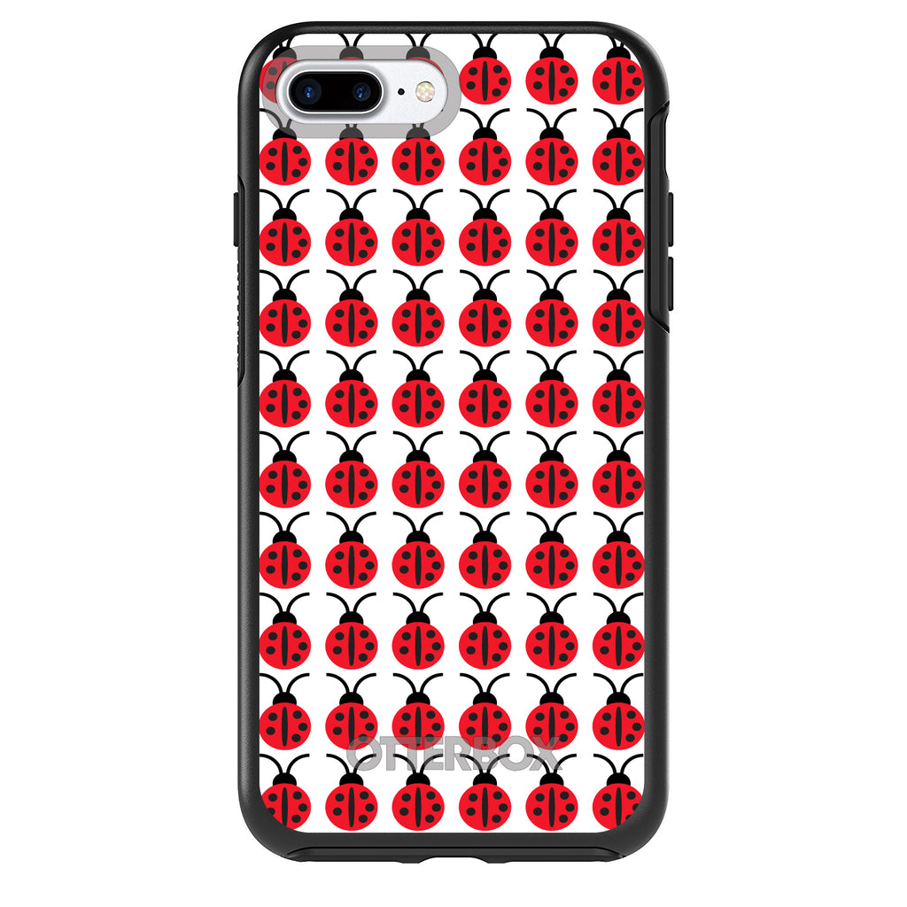 Red White Black Lady Bugs OtterBox Symmetry Case for iPhone & Galaxy, view 2