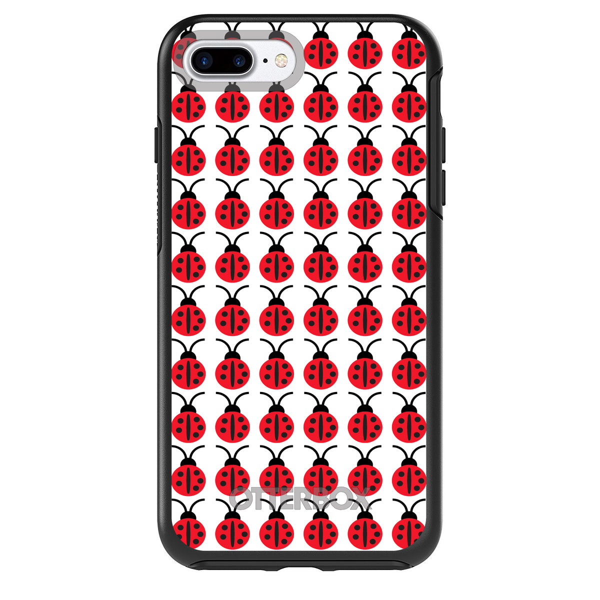 Red White Black Lady Bugs OtterBox Symmetry Case for iPhone & Galaxy, view 2
