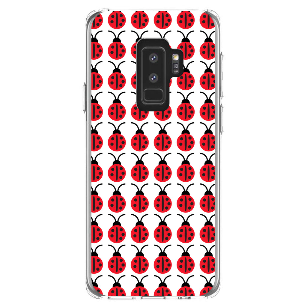Red White Black Lady Bugs Clear Shockproof iPhone Case, view 20